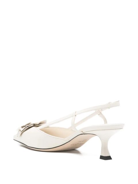 Jimmy Choo floral-appliqué slingback pumps - White