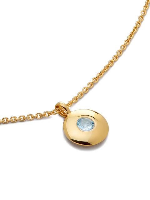 Monica Vinader 18kt recycled gold vermeil Birthstone aquamarine pendant necklace - zdjęcie produktu nr 2