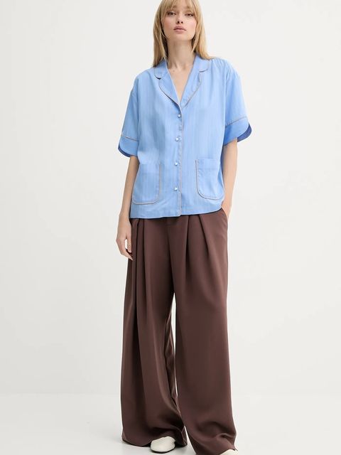 MUNTHE koszula z domieszką lnu USHI - zdjęcie produktu nr 1