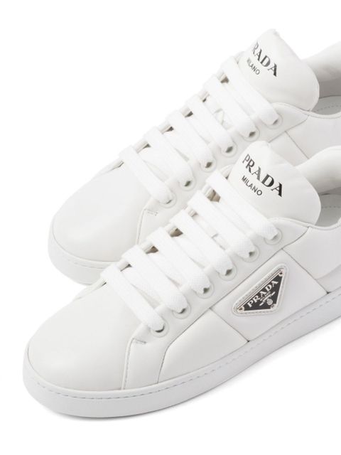 Prada triangle-logo padded sneakers - White