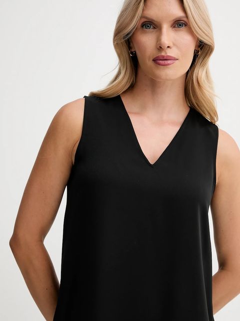 Calvin Klein bluzka damska kolor czarny gładka LV044D164G