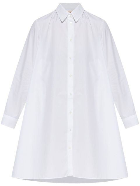 Marni logo-embroidered shirt dress - White - zdjęcie produktu nr 1