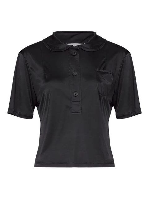Maison Margiela satin polo shirt - Black - zdjęcie produktu nr 1