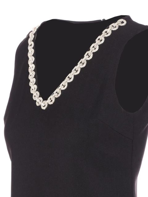 Self-Portrait crystal-embellished mini dress - Black