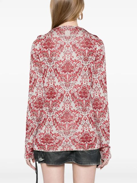 Rabanne paisley-jacquard top - Silver