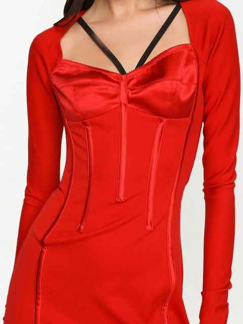 Dolce & Gabbana long-sleeve corset dress - Red
