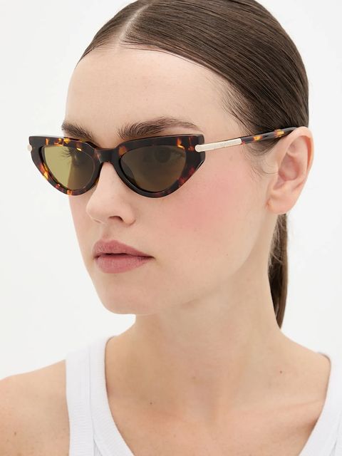 Alexander McQueen okulary przeciwsłoneczne damskie kolor brązowy AM0520S - zdjęcie produktu nr 1