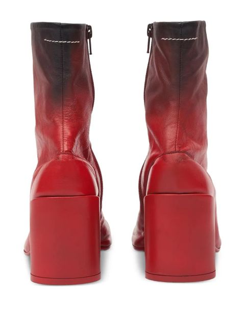 MM6 Maison Margiela leather ankle boots - Red
