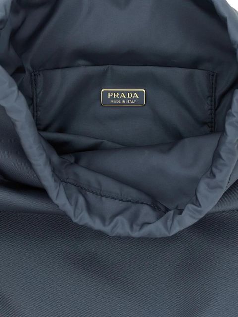 Prada logo-plaque drawstring shoulder bag - Blue