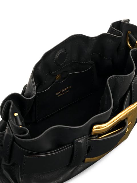 Balmain mini Anthem buckled leather shoulder bag - Black