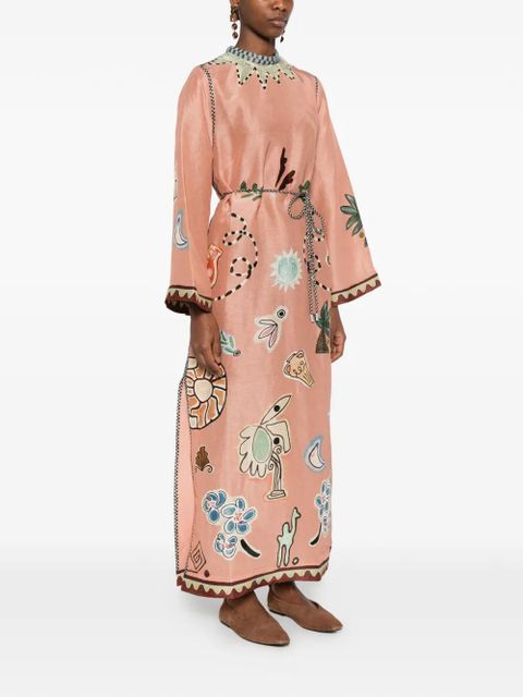 ALEMAIS Laurence belted midi dress - Pink