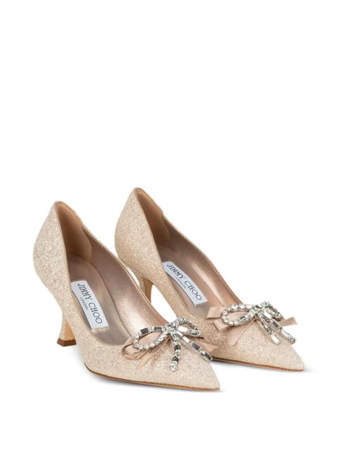 Jimmy Choo Auria crystal-embellished pumps - Gold - zdjęcie produktu nr 2