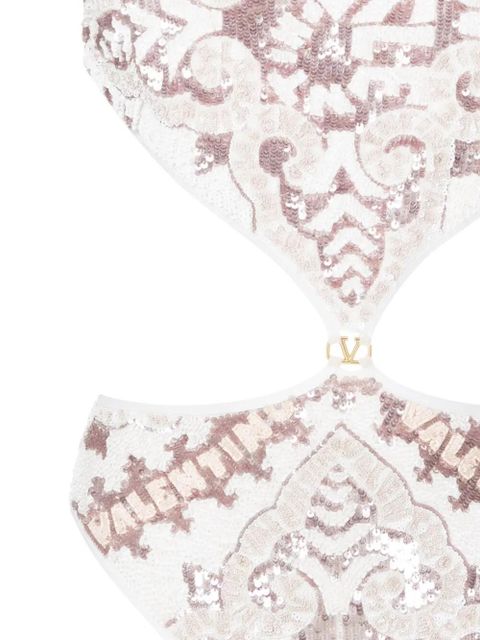 Valentino Garavani sequin-embellished swimsuit - White - zdjęcie produktu nr 2