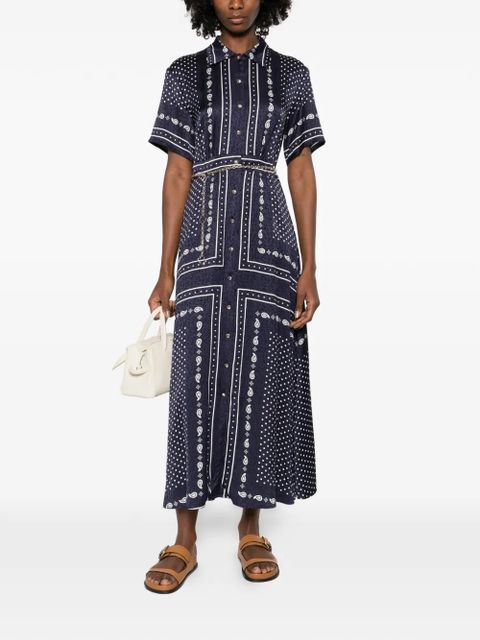 Maje bandana-print midi dress - Blue - zdjęcie produktu nr 2
