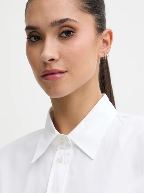 HUGO koszula bawełniana damska kolor biały slim z kołnierzykiem klasycznym 50552863 - zdjęcie produktu nr 2