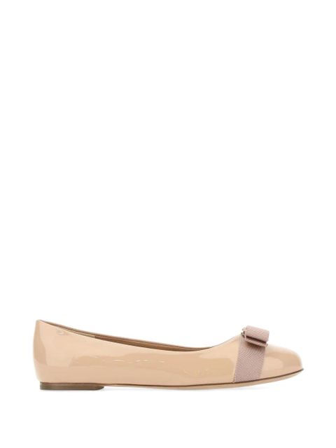 Ferragamo Varina leather ballet flats - Neutrals - zdjęcie produktu nr 1