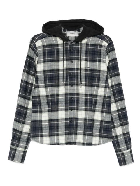 Coperni plaid-pattern hooded shirt - White - zdjęcie produktu nr 1