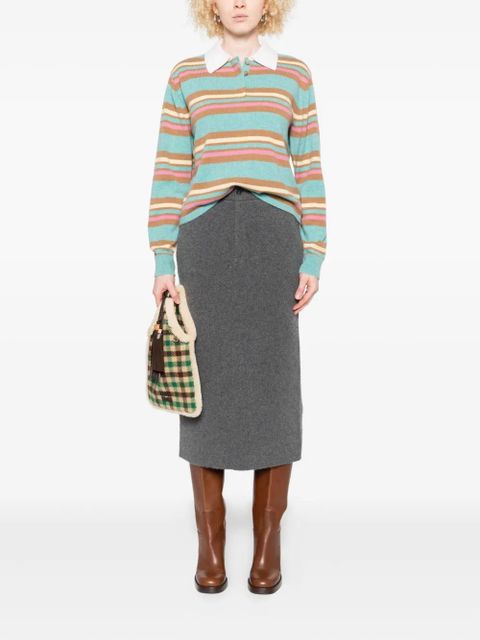 Guest In Residence striped polo-neck sweater - Blue