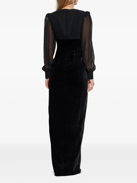 Alessandra Rich jewel-button velvet dress - Black