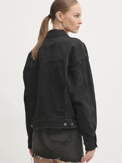 Guess Jeans kurtka jeansowa damska kolor czarny przejściowa oversize W4BN56 D5E83 - zdjęcie produktu nr 2