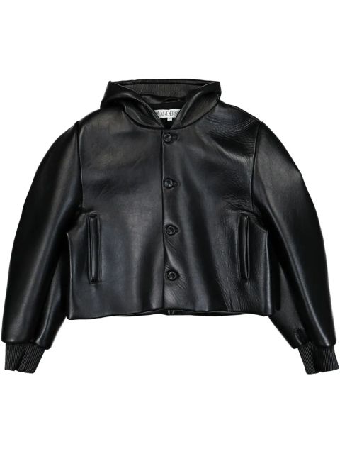 JW Anderson leather cropped jacket - Black - zdjęcie produktu nr 1