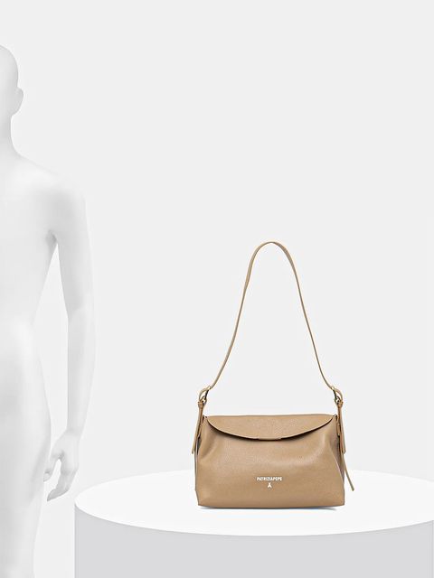 Patrizia Pepe torebka skórzana kolor beżowy 8B0256 L148