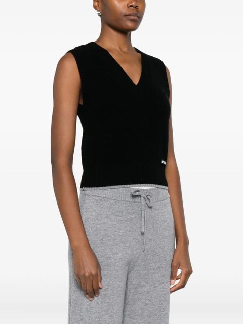 PINKO V-neck knitted vest - Black - zdjęcie produktu nr 2