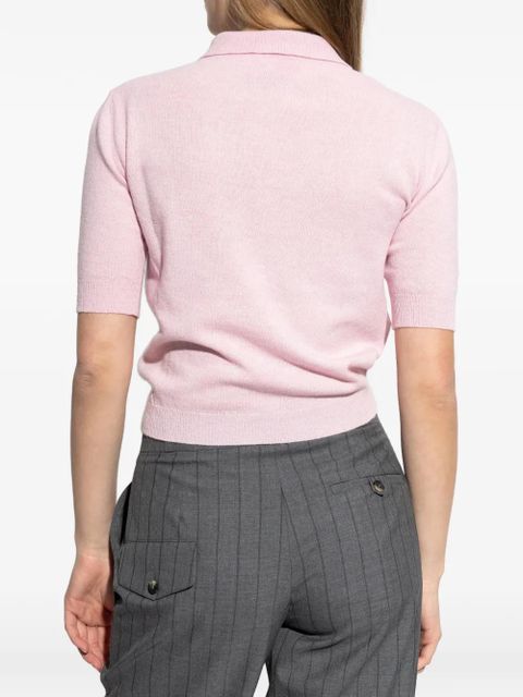 Moschino logo-embroidered polo shirt - Pink