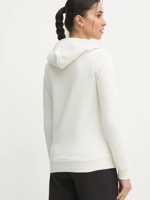 Puma bluza damska kolor beżowy z kapturem z nadrukiem