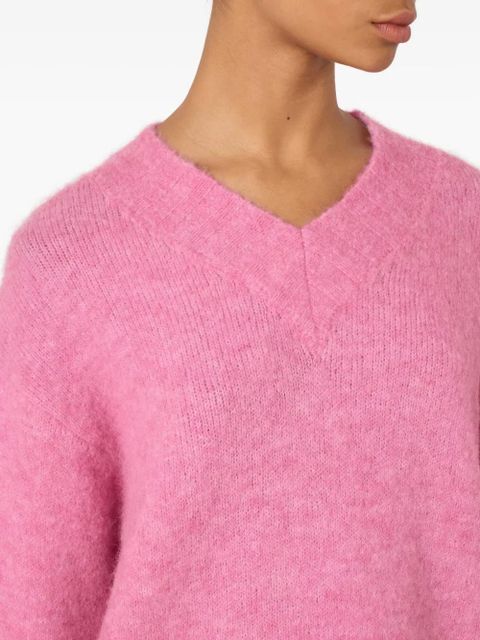 American Vintage V-neck ribbed east jumper - Pink