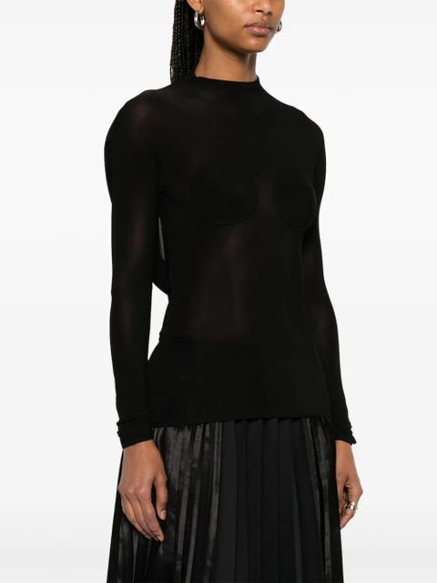Jean Paul Gaultier semi-sheer blouse - Black