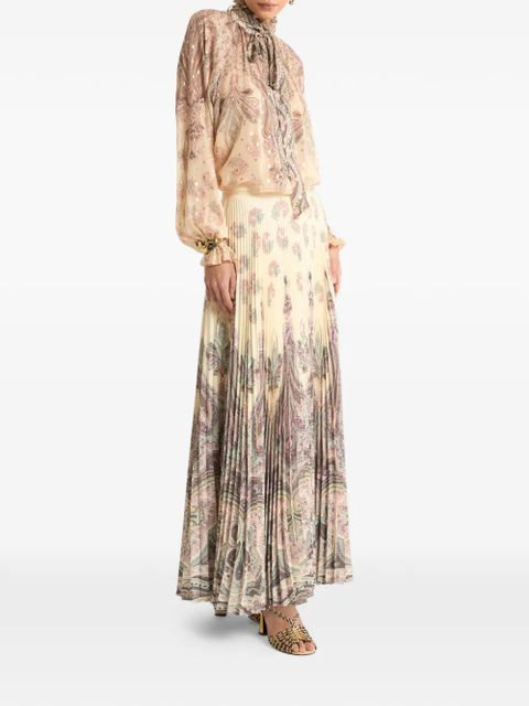 ETRO placed print pleated maxi skirt - Neutrals - zdjęcie produktu nr 2