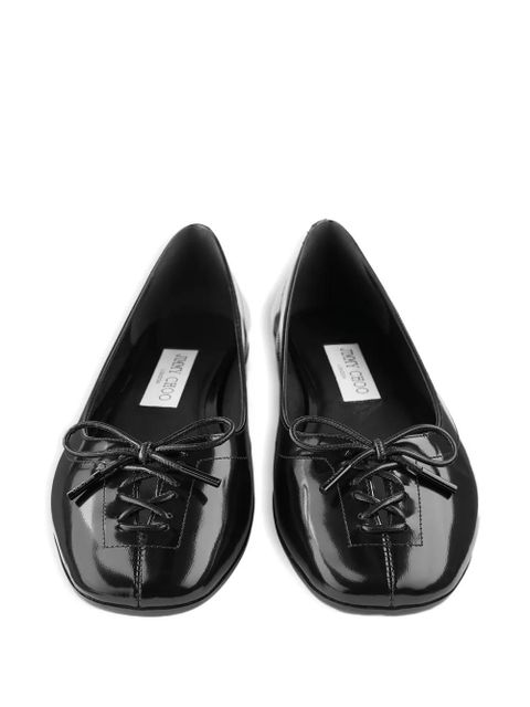 Jimmy Choo Scarlett lace-up bow ballerina flats - Black