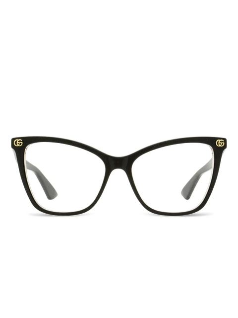 Gucci Eyewear logo butterfly-frame glasses - Black - zdjęcie produktu nr 1