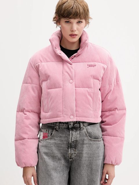 Tommy Jeans kurtka kolor różowy zimowa oversize DW0DW21658 - zdjęcie produktu nr 1