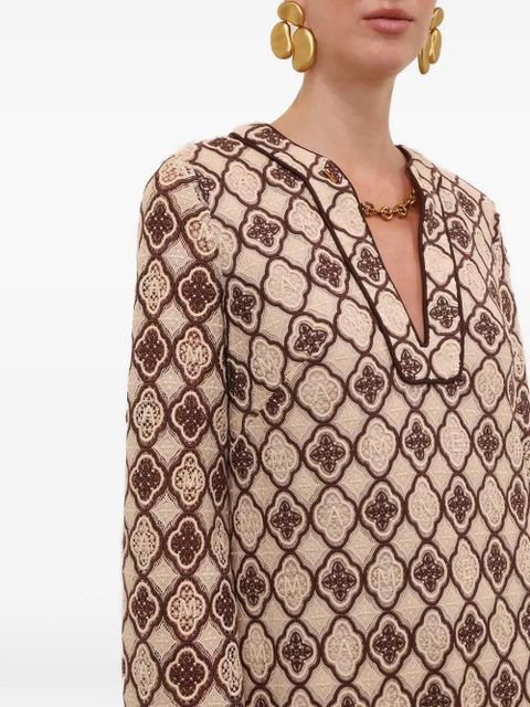 ZIMMERMANN chain embroidered midi dress - Neutrals