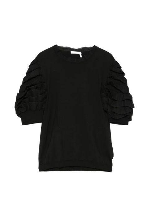 Chloé ruffled-sleeve blouse - Black - zdjęcie produktu nr 1