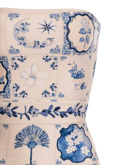 Agua By Agua Bendita Ilusión Wild strapless patterned swimsuit - White - zdjęcie produktu nr 2