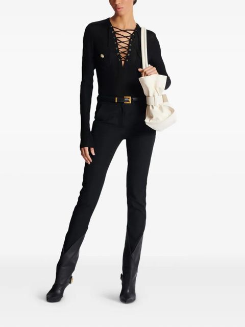 Balmain long-sleeved lace-up top - Black - zdjęcie produktu nr 2