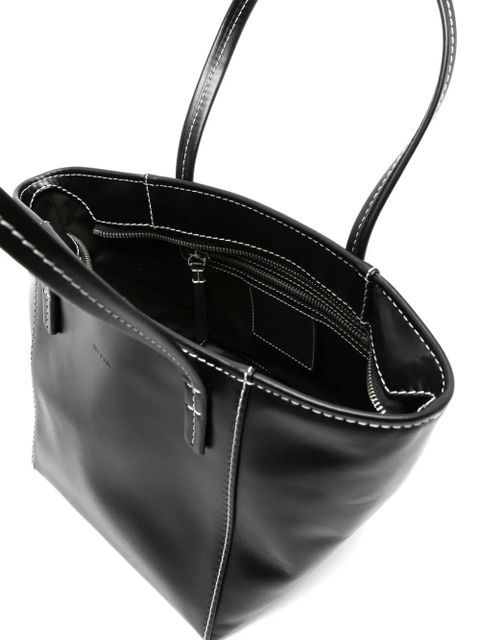 BY FAR Bar leather tote bag - Black