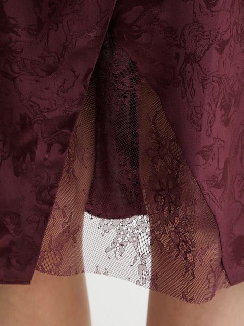 ZADIG&VOLTAIRE spódnica jedwabna kolor bordowy mini prosta WWSK01620