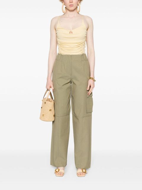 Cult Gaia seam twill tapered trousers - Green