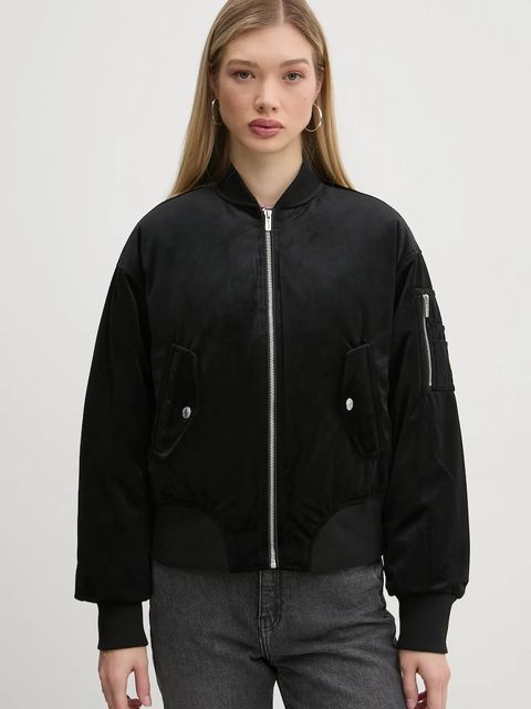 Karl Lagerfeld Jeans kurtka bomber damski kolor czarny zimowa oversize A1W15010 - zdjęcie produktu nr 1