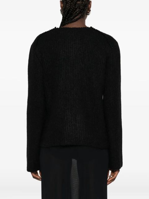 Jil Sander ribbed wool-mohair blend sweater - Black - zdjęcie produktu nr 2