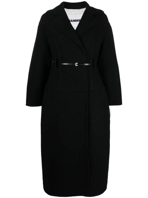 Jil Sander belted wool coat - Black - zdjęcie produktu nr 1
