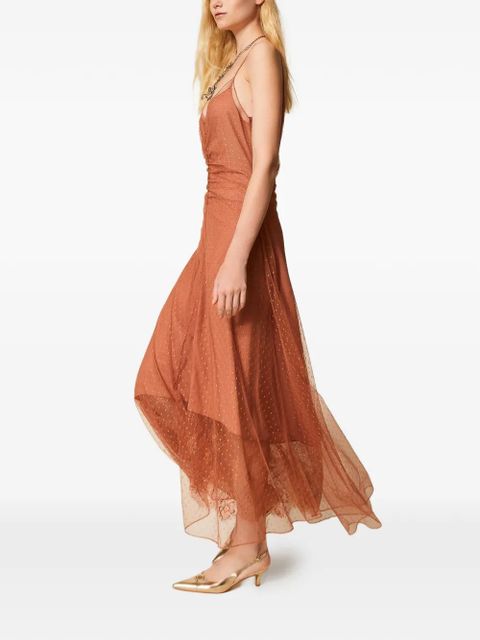 TWINSET point d'esprit maxi dress - Brown
