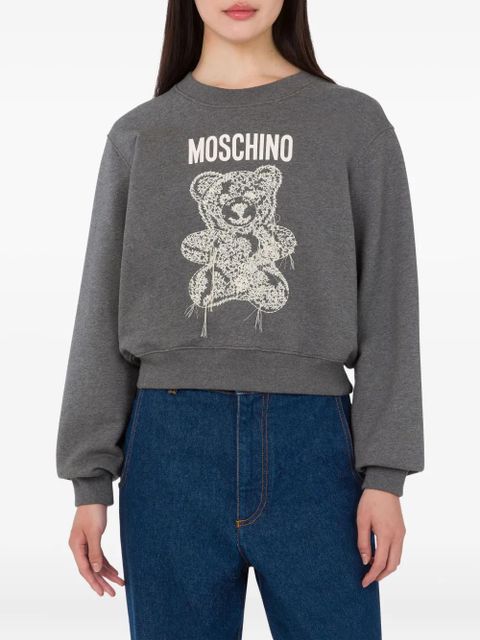 Moschino embroidered teddy-bear sweatshirt - Grey