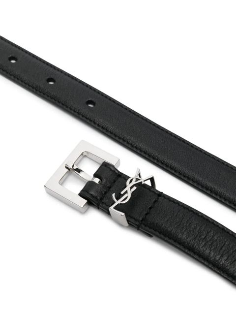 Saint Laurent Cassandre thin belt - Black - zdjęcie produktu nr 2