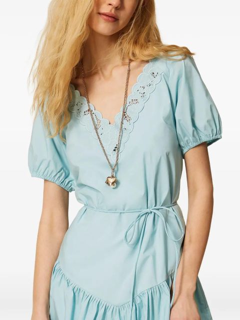 TWINSET embroidered midi dress - Blue