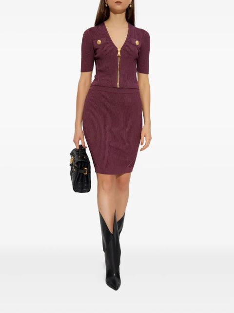 Balmain zip-up ribbed top - Purple - zdjęcie produktu nr 2